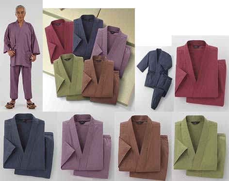 選べる5色・5サイズ！男女兼用綿100％作務衣