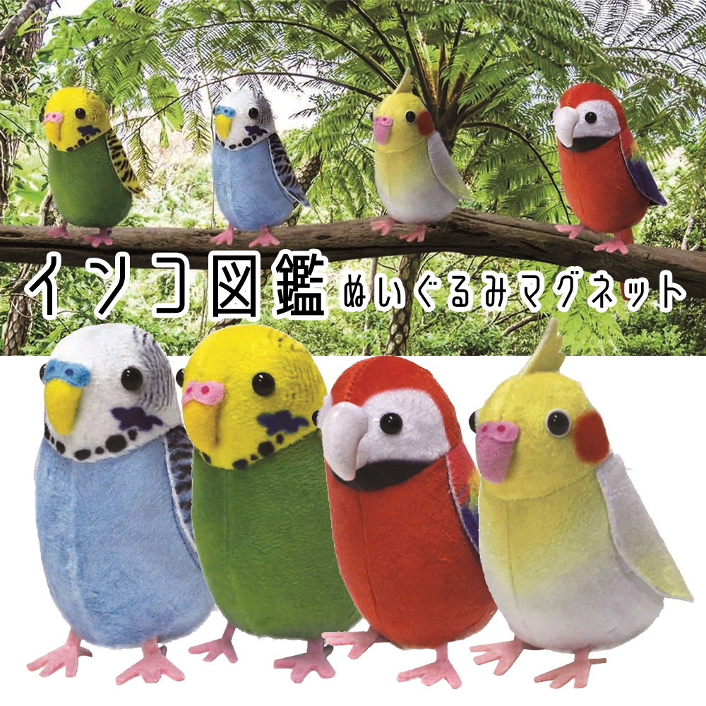 インコ図鑑 ぬいぐるみマグネット 雑貨 有限会社 ジェーン グッズ部門 問屋 仕入れ 卸 卸売の専門 仕入れならnetsea