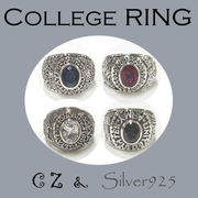 リング-10 / 1-2182--2185 ◆ Silver925 シルバー リング  カレッジリング CZ