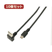 変換名人 【10個セット】 USB A(下L)→micro100cmケーブル USBADL