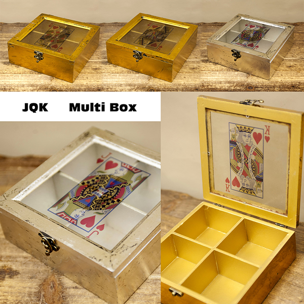 【SALE/値下げ】ジャック、クイーン、キングをモチーフ★トランプ マルチボックス♪【JQK Wood Box】