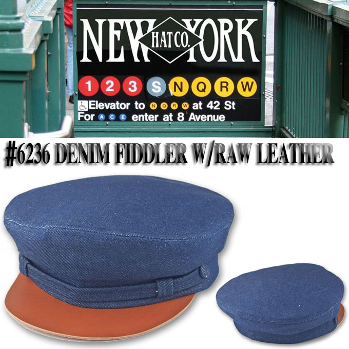 NEWYORK HAT　＃6236 Denim Fiddler w/Raw Leather 15702