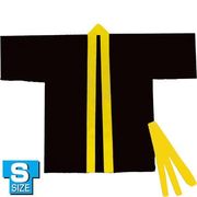 【ATC】カラー不織布ハッピ小学校高学年～中学生用黒(黄襟) 3187