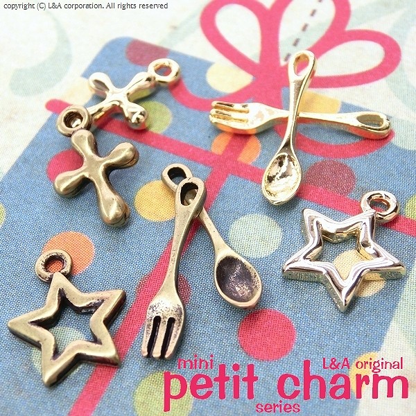 ★L&A Original Parts★スプーン&フォーク&スター&クロス★K16GP&金古美★125 “petit charm”