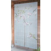 【新作です！安心の日本製！手織りの麻生地に葉桜を描きました！　手描きのれん】葉桜