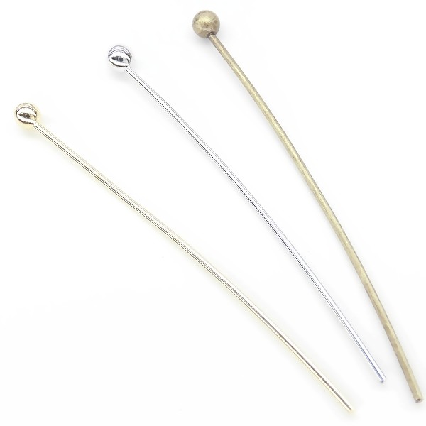 ★L&A original parts★長さ30mm★最高級鍍金のボールピン★ハンドメイド用玉ピン★2size3color 株式会社 L&A