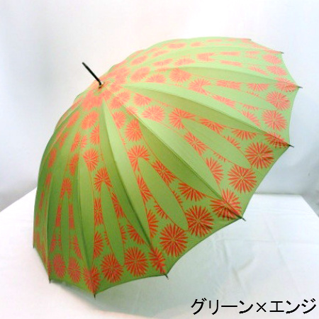 【雨傘】【長傘】16本骨菊の花柄手開き雨傘