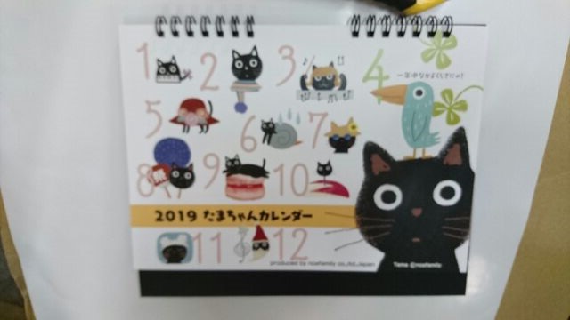 ノアファミリー　2019猫カレンダー　卓上タイプ　亥年