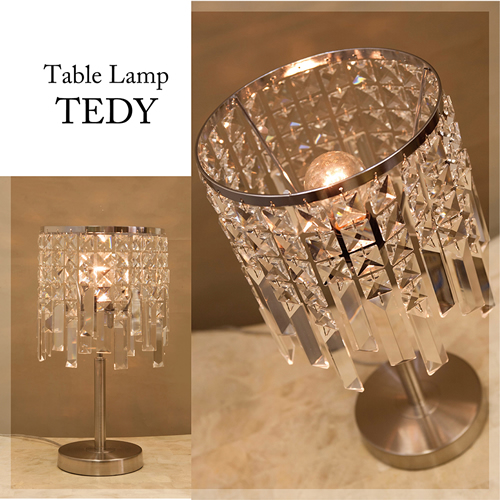 【LED対応 E26/梨型】クリスタル テーブルランプ TEDY-T1D