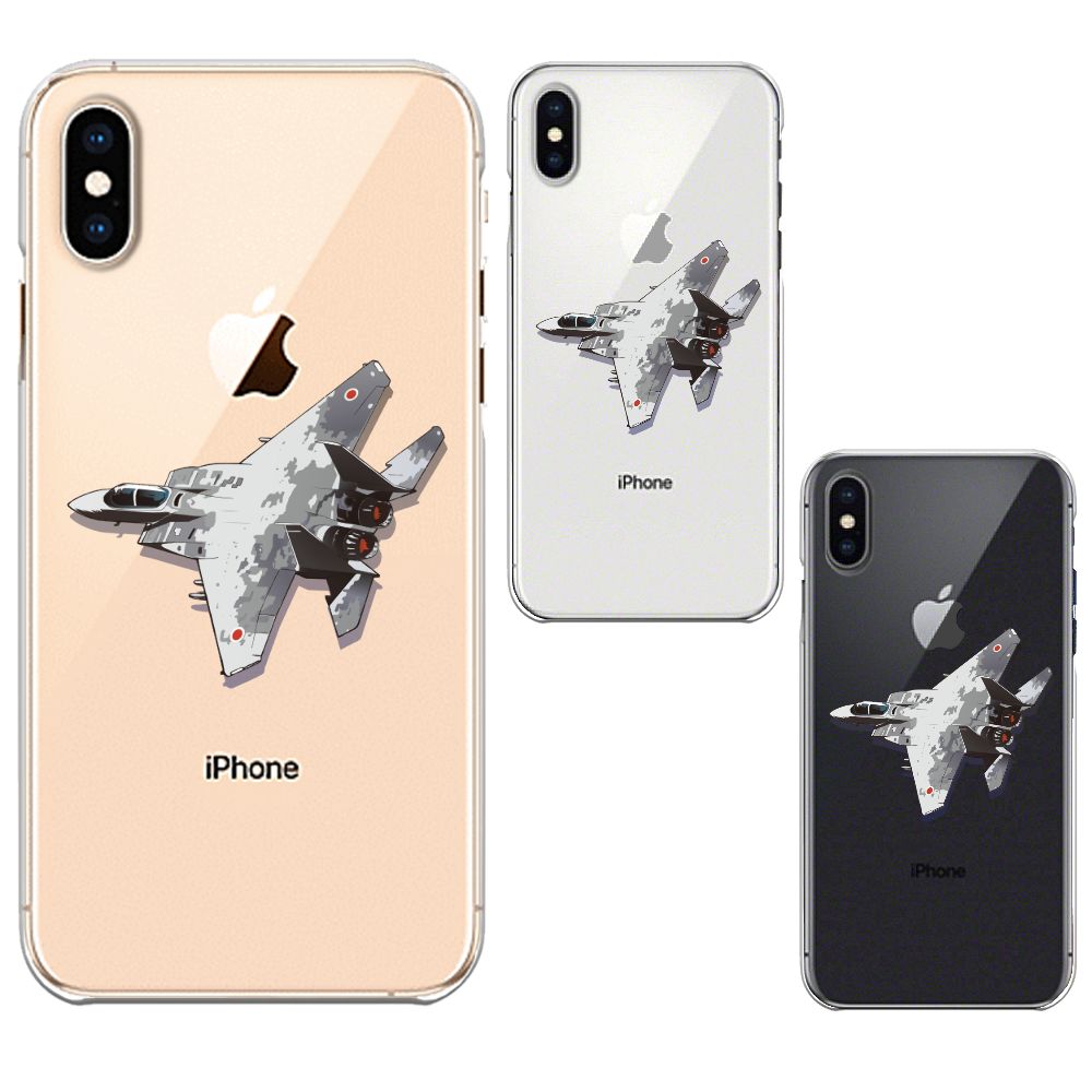 iPhoneX iPhoneXS ワイヤレス充電対応 ハード クリアケース 航空自衛隊 戦闘機 F-15J アグレッサー 1