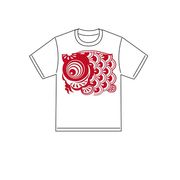 Tシャツ こい屋鯉 赤print 白地 L 179002