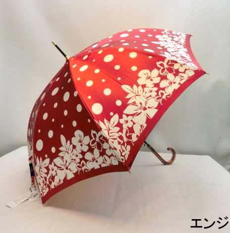 【日本製】【雨傘】【長傘】アトリエ21ドット＆フラワー柄ジャンプ傘