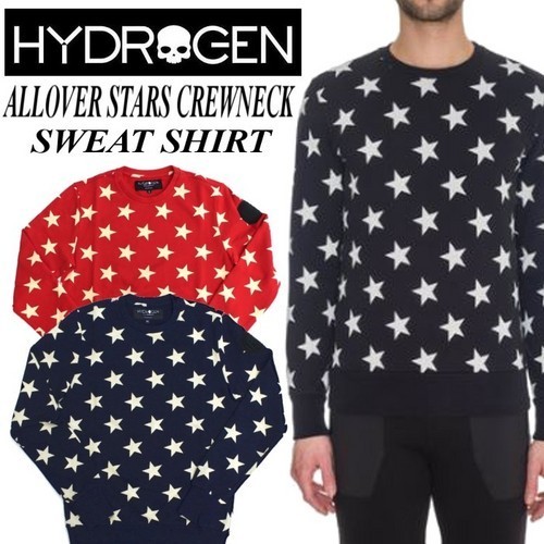【HYDROGEN】(ハイドロゲン) ALLOVER STARS CREWNECK / スウェット トレーナー 3色