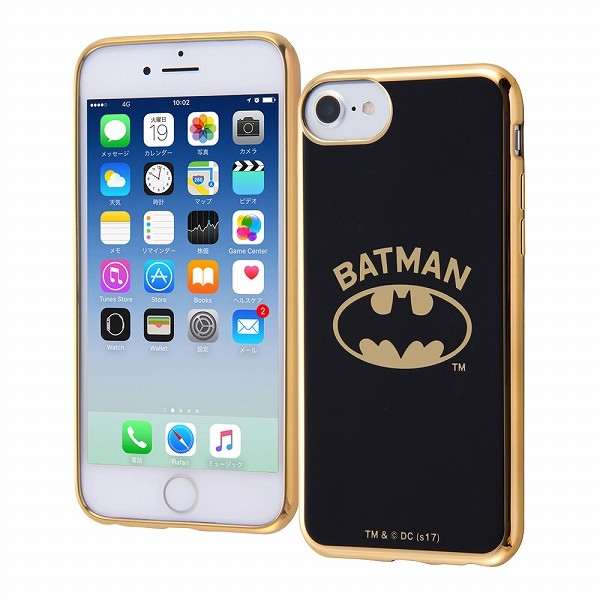 iPhone 8-7-6s-6 バットマン-TPUソフトケース メタリック-バットマンロゴ