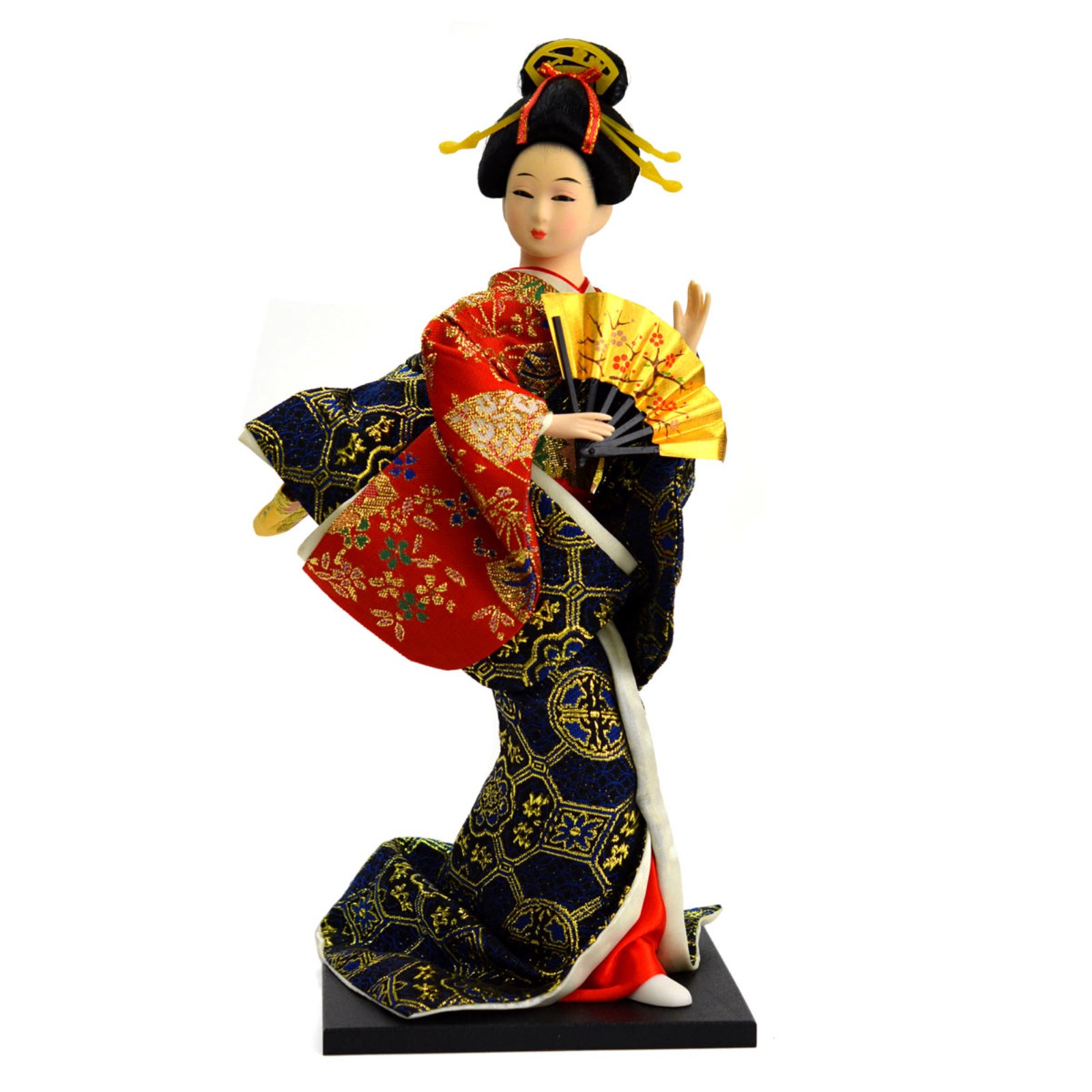 ＜和雑貨・人形＞伝統工芸　着物　12インチ　みやび人形　日本人形　扇子　B　No.303-064