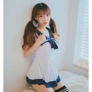 【即日出荷】紺色リボン セーラー服 スクール水着 コスプレ衣装【6180】