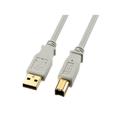 USB2.0ケーブル 長さ4m ライトグレー