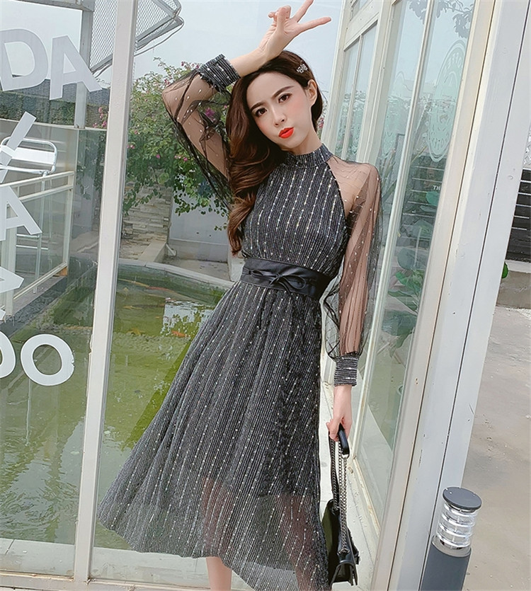 個性的なデザイン 韓国ファッション 春夏新作 レーヨン 縫付 ロングドレス スリム 気質 スカート アパレル オープンブリッジ 合同会社 問屋 仕入れ 卸 卸売の専門 仕入れならnetsea