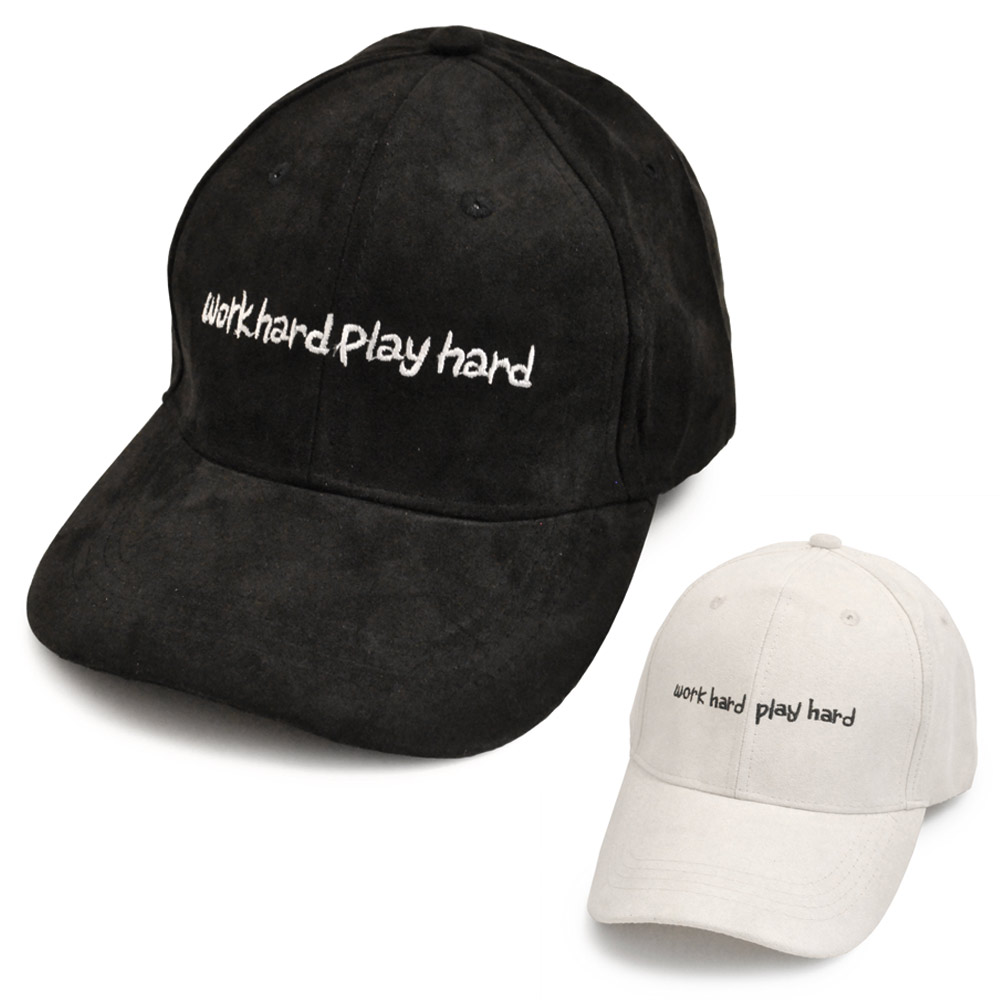 ▼MAGGIO▼人気のスエード素材☆ WORK HARD PLAY HARDキャップ(帽子)