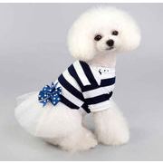 2019新作　犬服　ワンピース　ドッグウェア　犬　ペット　ペット服　　ネイビー　レッド（XS-XL）