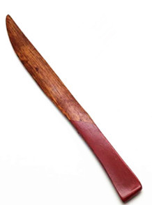 木製　　木目  　 塗分け　手柄赤　ナイフ