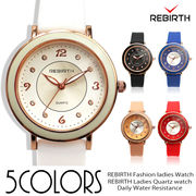 【REBIRTH リバース】セイコームーブメント 日常生活防水 円 ラインストーン RB015 レディース腕時計