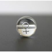 【オリジナル商品】カービング　占星術　金星　水晶(銀彫り)　12mm　品番： 9918