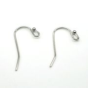 316ステンレス シンプル フックピアス シルバー（2個ペア）