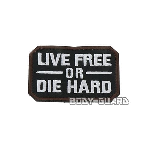 LIVE FREE OR DIE HARD　ワッペン　ブラック