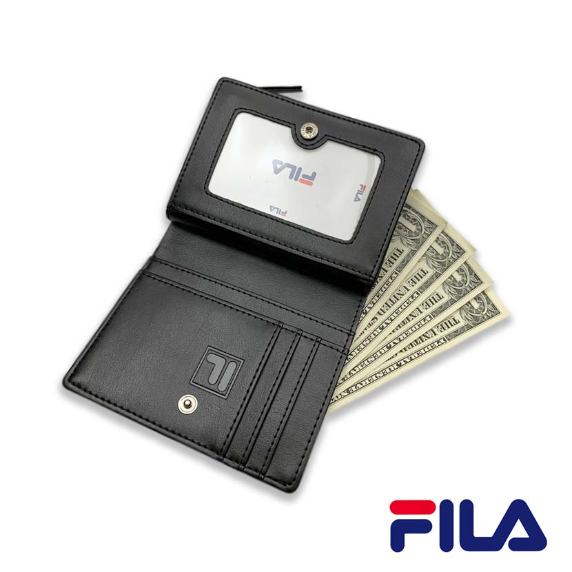 全3色 FILA（フィラ）ドットロゴ型押し ファスナー＆パスケース