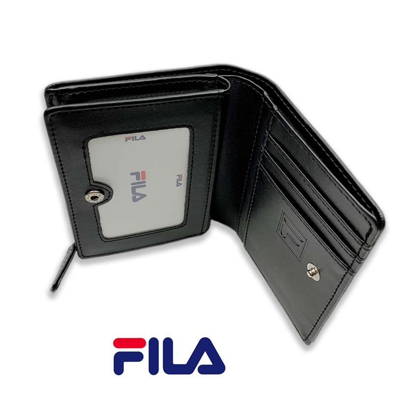 全3色 FILA（フィラ）ドットロゴ型押し ファスナー＆パスケース