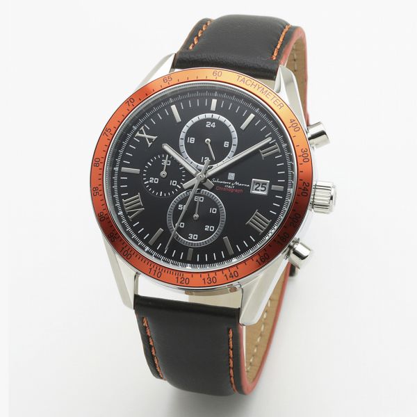 正規品 SalvatoreMarra 腕時計 サルバトーレマーラ SM19108-SSBKOR1 クロノグラフ 革ベルト メンズ腕時計