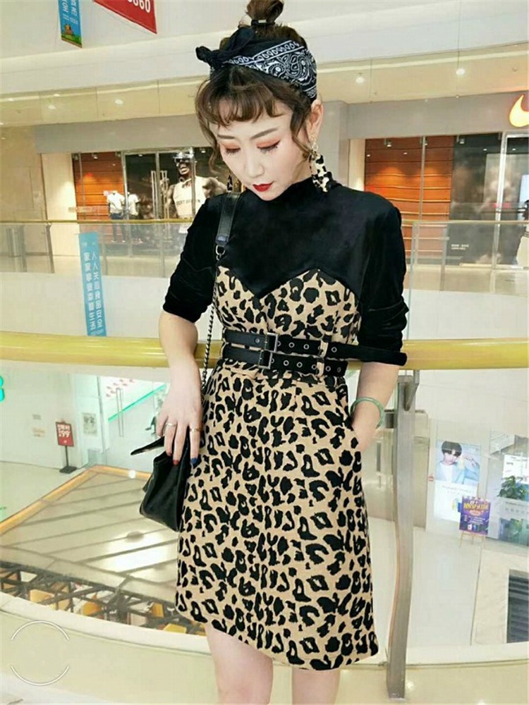 ハイウエスト スリム レオパード柄 ベルト付き 韓国風ワンピース アパレル 株式会社 福音社 問屋 仕入れ 卸 卸売の専門 仕入れならnetsea