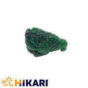 翡翠三本足カエル彫り物 天然石 ミャンマー産 稀少価値 パワーストーン ひすい ヒスイ かえる カエル