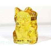 【彫刻置物】招き猫 クリスタルガラス (小) 各色