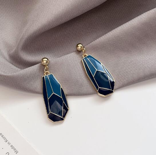 ピアス アクセサリー ブルー シンプル 高級感 ビンテージ 韓国 オシャレ