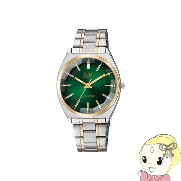 QB78-422 シチズン 腕時計 Q＆Q カットガラス クラシック メンズ グリーン/シルバー