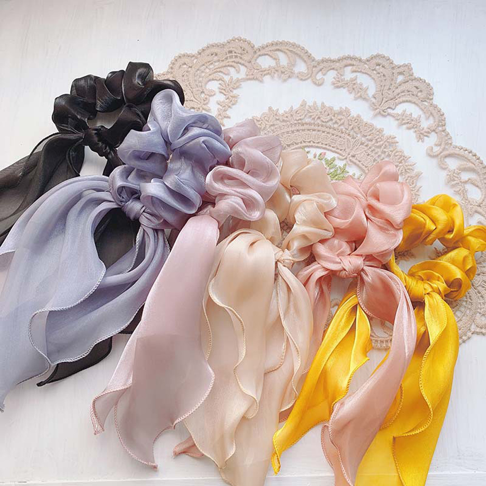 シュシュ ヘアゴム おしゃれ 大人 お団子 シュシュ 黒 リボン ヘア