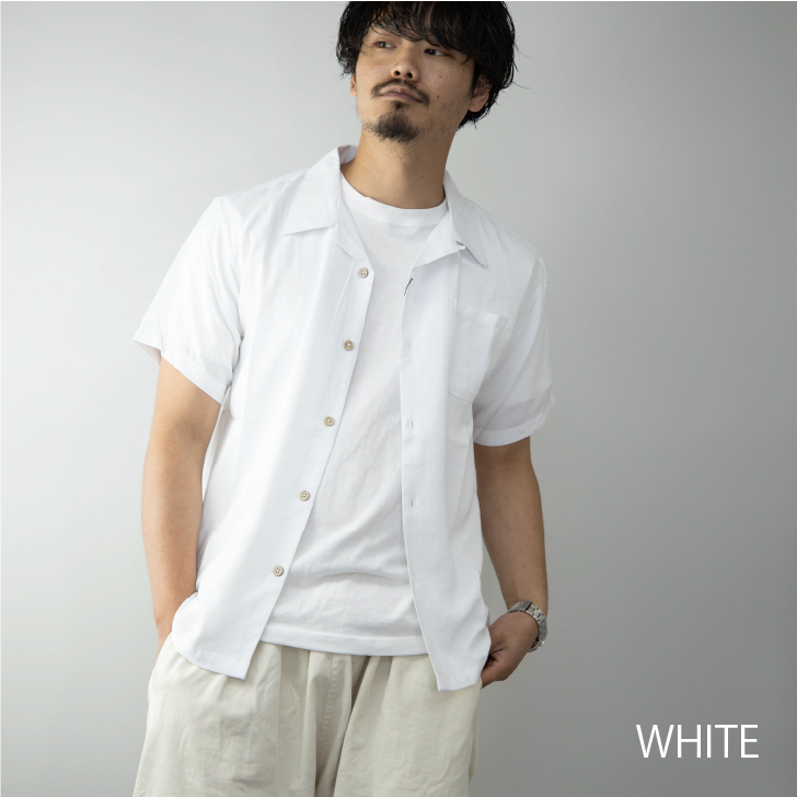 シャツ メンズ 半袖 オープンカラーシャツ 開襟シャツ 無地 半袖シャツ カジュアルシャツ アパレル 佐藤正 株式会社 問屋 仕入れ 卸 卸売の専門 仕入れならnetsea