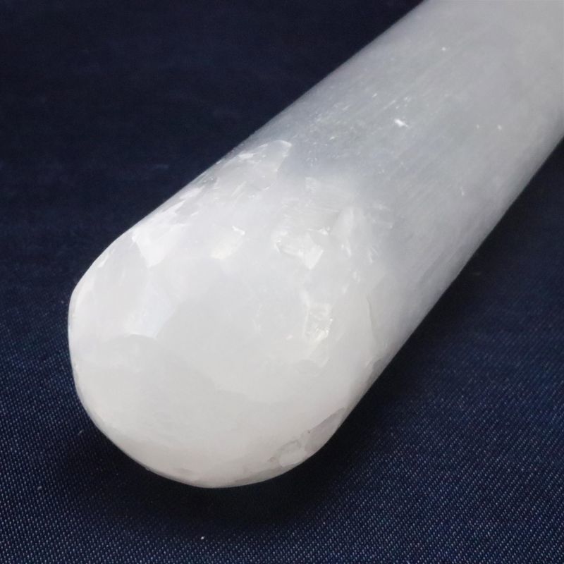 マッサージ棒　セレナイト　透石膏　ペン型　約16cm　白　ホワイト　浄化　癒し　リラックス　ヒーリング