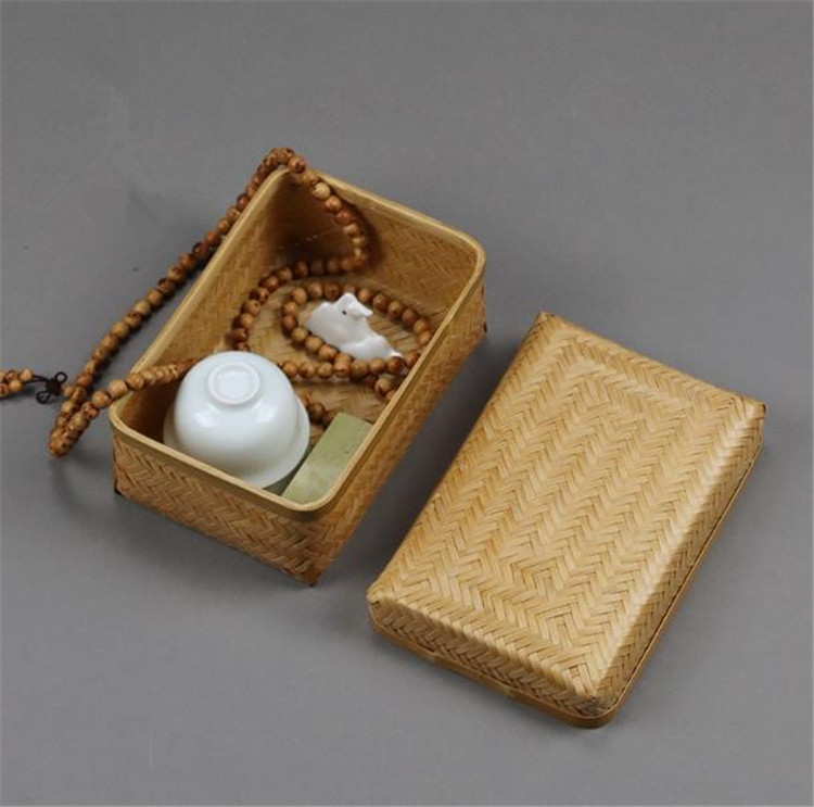 織り細工 竹袋 ポータブル ティーセット ティーセット 収納ボックス ポータブルバッグ ティーケージ