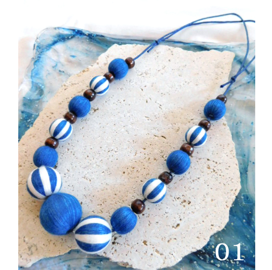 藍染 コットンボールネックレス ファッショングッズ 個人事業主 アジアン雑貨リバータイ Netsea 問屋 卸売 卸 仕入れ専門