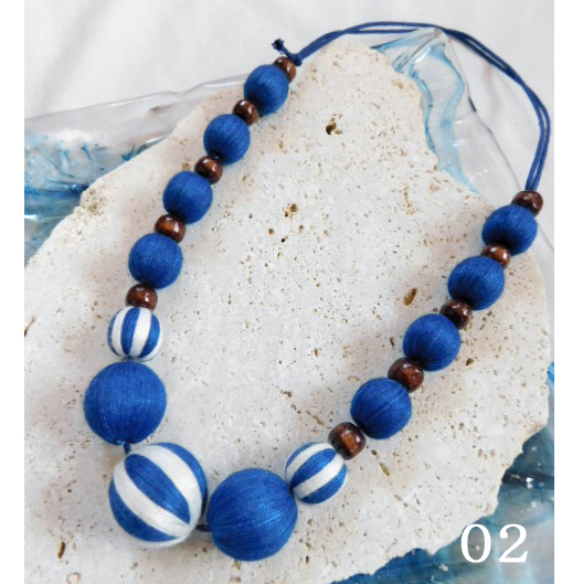 藍染 コットンボールネックレス ファッショングッズ 個人事業主 アジアン雑貨リバータイ Netsea 問屋 卸売 卸 仕入れ専門