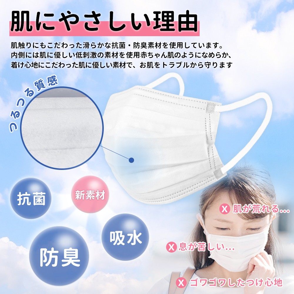 肌感覚 不織布マスク 6mm幅の平ゴム 個包装 Bfe Pfe Vfe99 日本機構認証 ミディアムサイズ 美容 健康 株式会社 テルカ 問屋 仕入れ 卸 卸売の専門 仕入れならnetsea