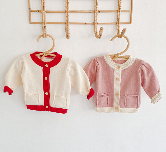 秋新作 キッズ服 長袖 新生児服 ニット カーディガン Www Watsons Biz Id