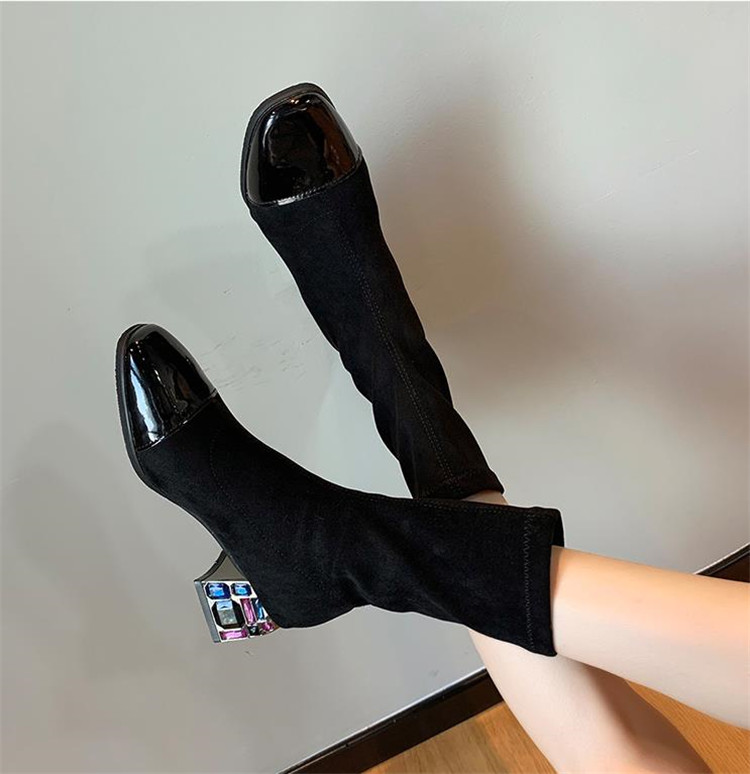 季節にピッタリ 早い者勝ち ラウンドトゥ 厚いヒール ショートブーツ ミッドヒール スエード ファッション雑貨 オープンブリッジ 合同会社 問屋 仕入れ 卸 卸売の専門 仕入れならnetsea