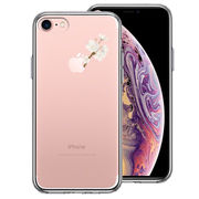 iPhone7 側面ソフト 背面ハード ハイブリッド クリア ケース りんご に 桜