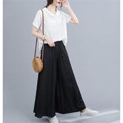 独特の存在感。韓国ファッション ジーンズ 薄い ロングパンツ 通勤する 快適である ワイドレッグパンツ