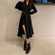 韓国の人気爆発 韓国ファッション リトルブラックドレス  スーツドレス セクシー 気質 ロングスカート