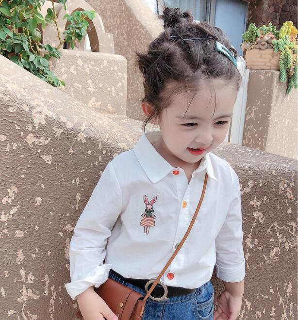 女の子 ワイシャツ シャツ 上着 秋ファッション 新作 子供服 刺繍 3-8歳